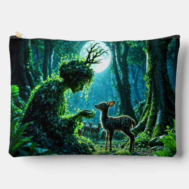 Dryad queen of the enchanted forest at night art accessory pouch (Front)