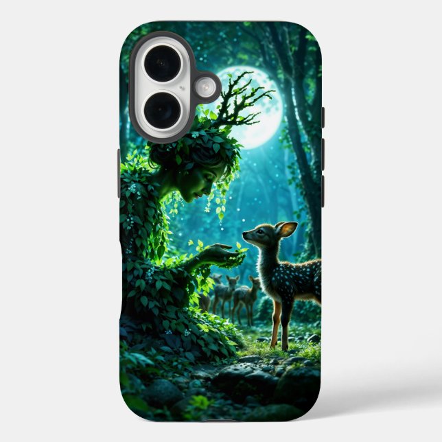 Dryad queen of the enchanted forest at night art Case-Mate iPhone case (Back)