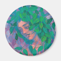 Dryad Tree Spirit Green Leaves Surreal Fantasy Art