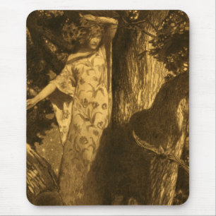 Dryad Woman So haunted Owl & Bat Night Moonlight Mouse Mat