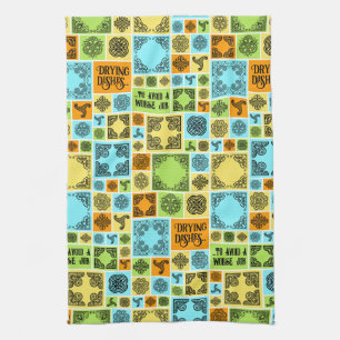 Drying Dishes To Avoid A Worse Job Pattern Funny Tea Towel