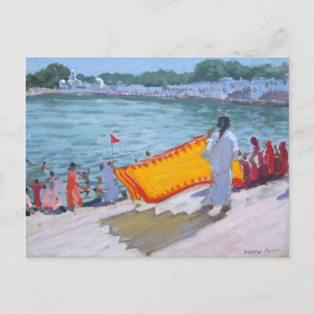 Drying Sari Pushkar Postcard (Front)