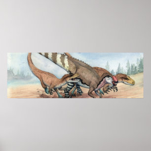 Dryptosaurus and Hadrosaurus Print