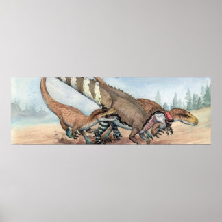 Dryptosaurus and Hadrosaurus Print