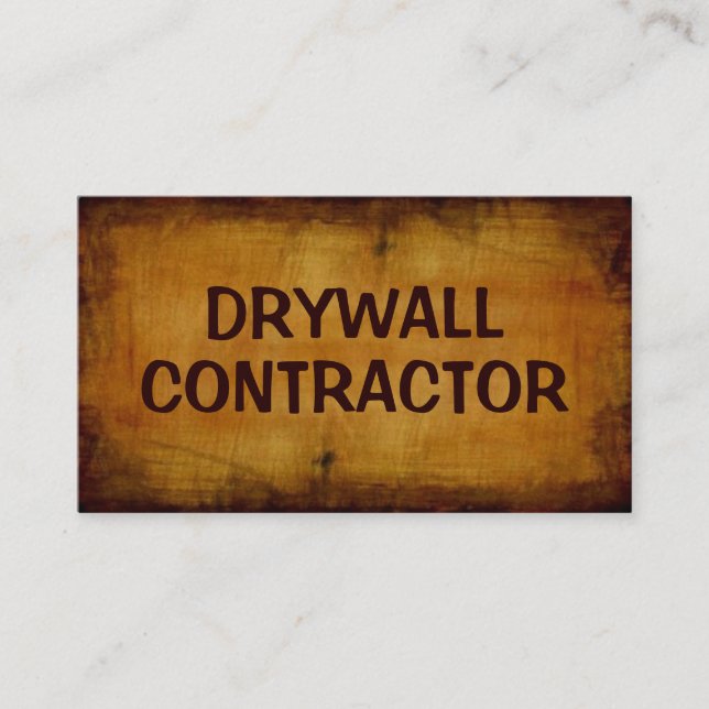 Drywall Contractor Antique Business Card (Front)