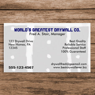 Drywall Contractor   Drywall Installer Specialist Business Card