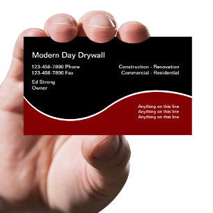 Drywall Contractor Modern Business Cards
