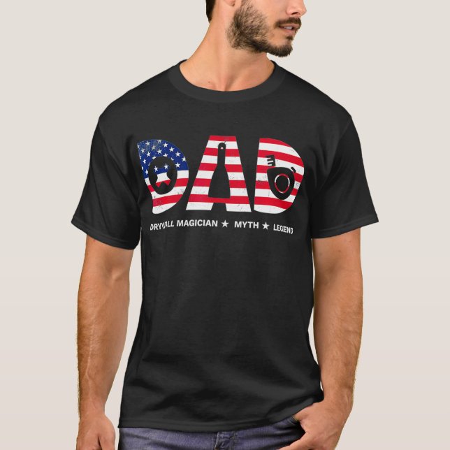 Drywall Finisher Magician Dad American Tools  T-Shirt (Front)