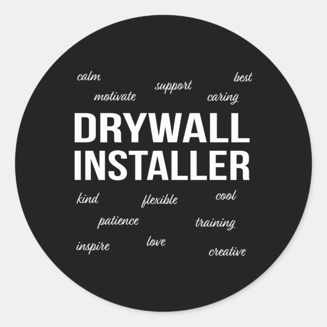 Drywall Installer Appreciation Classic Round Sticker (Front)