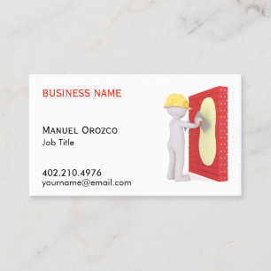 Drywall Installer   Construction Business Card