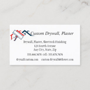 Drywall, Plaster, Sheetrock Finishing  Business Ca Business Card
