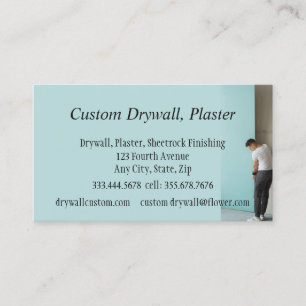 Drywall, Plaster, Sheetrock Finishing Business Car Business Card