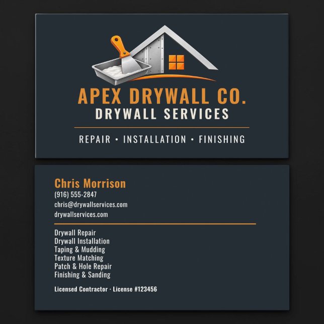 Drywall Professional Services Business Card (Creator Uploaded)