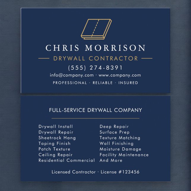 Drywall Sheetrock Plaster Business Card (Creator Uploaded)