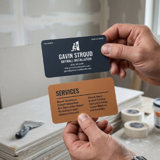 Drywall Specialist Modern Charcoal & Copper Business Card