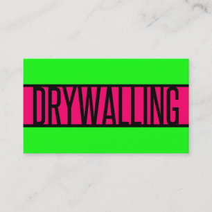 Drywalling Neon Green and Hot Pink Business Card