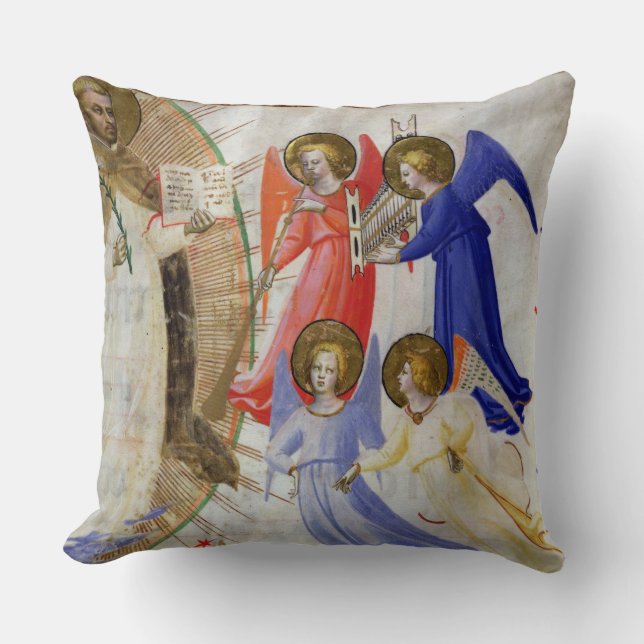 ds 558 f.67v St. Dominic with four musical angels, Cushion (Front)
