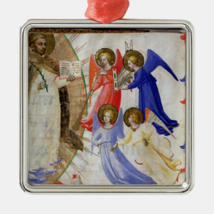 ds 558 f.67v St. Dominic with four musical angels, Metal Tree Decoration