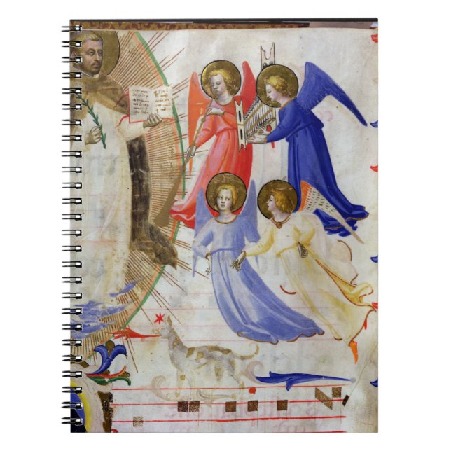 ds 558 f.67v St. Dominic with four musical angels, Notebook (Front)