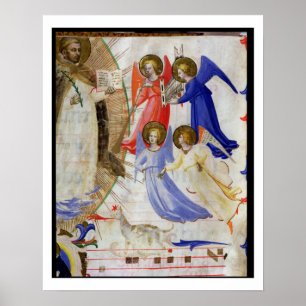 ds 558 f.67v St. Dominic with four musical angels, Poster