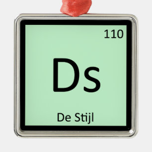 Ds - De Stijl Art Chemistry Periodic Table Symbol Metal Tree Decoration