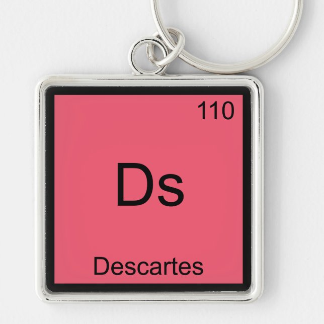 Ds - Descartes Funny Chemistry Element Symbol Tee Key Ring (Front)