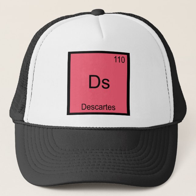 Ds - Descartes Funny Chemistry Element Symbol Tee Trucker Hat (Front)