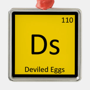 Ds - Deviled Eggs Appetizer Chemistry Symbol Metal Tree Decoration