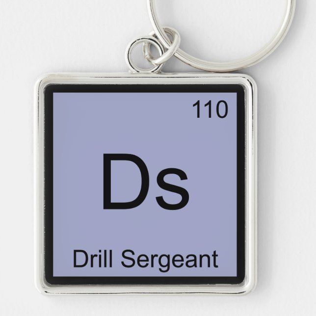 Ds - Drill Sergeant Chemistry Element Symbol Tee Key Ring (Front)