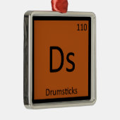 Ds - Drumsticks Chemistry Periodic Table Symbol Metal Tree Decoration (Right)