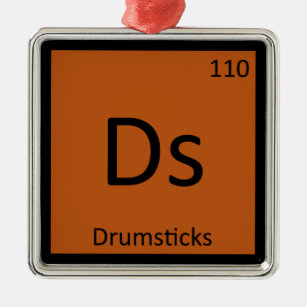 Ds - Drumsticks Chemistry Periodic Table Symbol Metal Tree Decoration