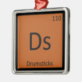 Ds - Drumsticks Chemistry Periodic Table Symbol Metal Tree Decoration (Left)