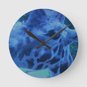 DSC_0729 (3).JPG Blue Giraffe by Jane Howarth Round Clock
