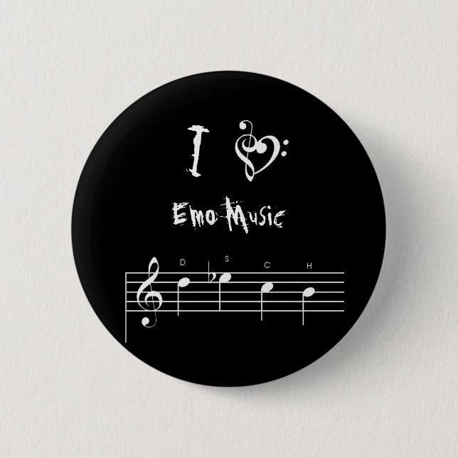 dsch, treblebassheart, I, Emo Music 6 Cm Round Badge (Front)
