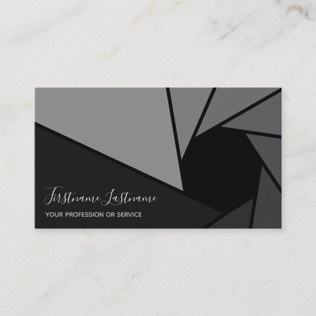 DSLR Camera lens for Photographers Videographers B Business Card (Front)