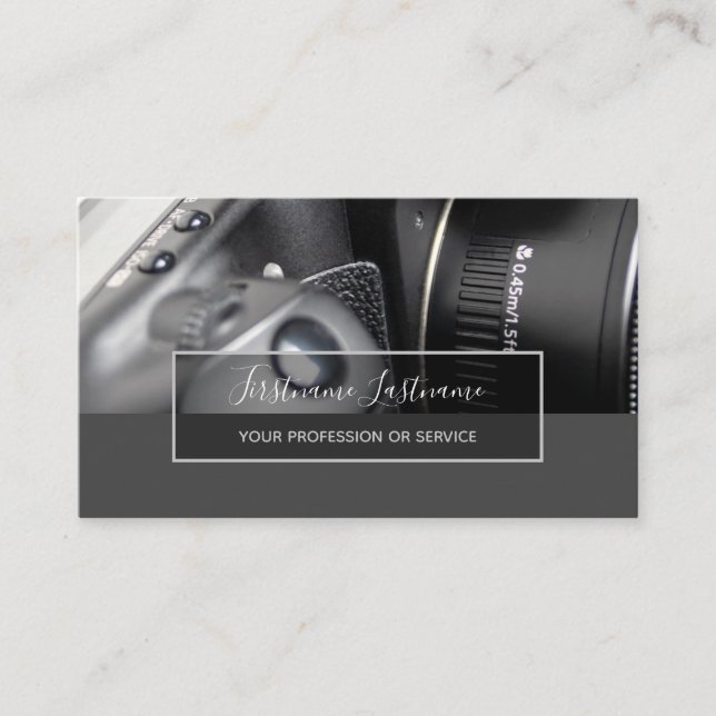 DSLR Camera lens for Photographers Videographers Business Card (Front)