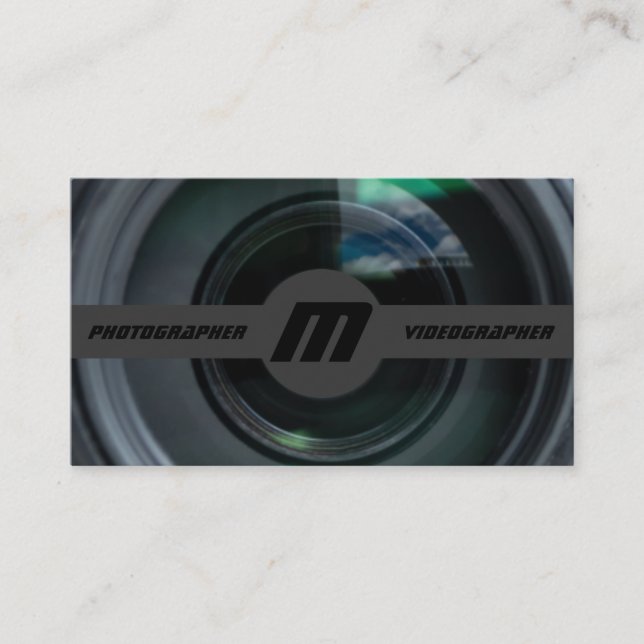 DSLR Camera lenses for Photographers Videographers Business Card (Front)