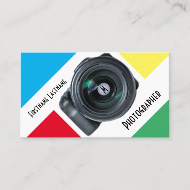 DSLR Camera lenses for Photographers Videographers Business Card (Front)