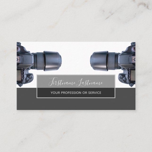 DSLR Cameras for Photographers and Videographers Business Card (Front)
