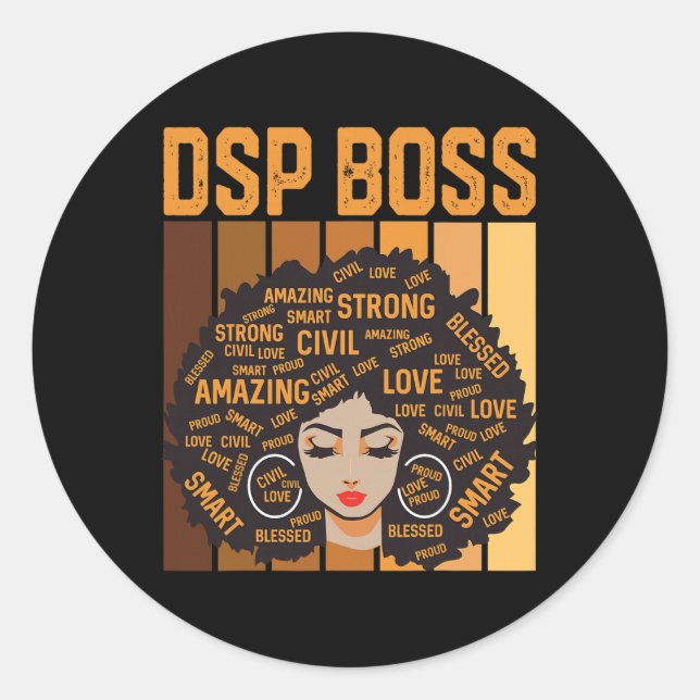 Dsp Boss Powerful Black History Month Black Pride  Classic Round Sticker (Front)