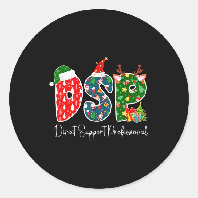 Dsp Christmas Direct Suprt Professional Xmas Famil Classic Round Sticker (Front)
