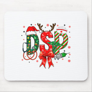Dsp Nurse Christmas Bow Dsp Gift Xmas Pajamas Grou Mouse Mat