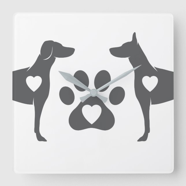 DTDR Doberman Wall Clock White (Front)