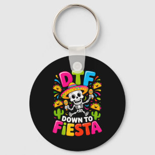 Dtf down to fiesta funny skull mexican kid for key ring