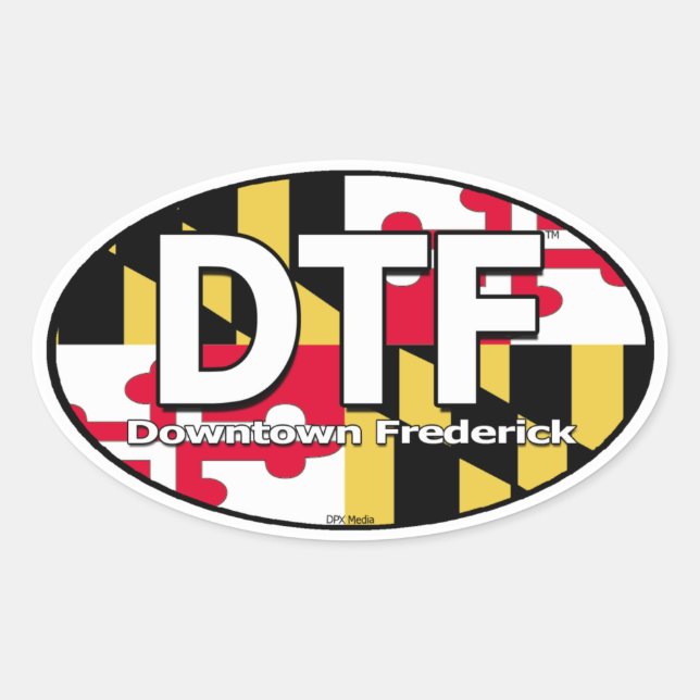 DTF Maryland Flag Decal Oval Sticker (Front)