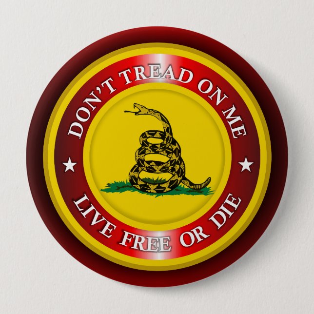 DTOM - Live Free or Die 2 (red) 10 Cm Round Badge (Front)