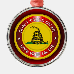 DTOM - Live Free or Die 2 (red) Metal Tree Decoration