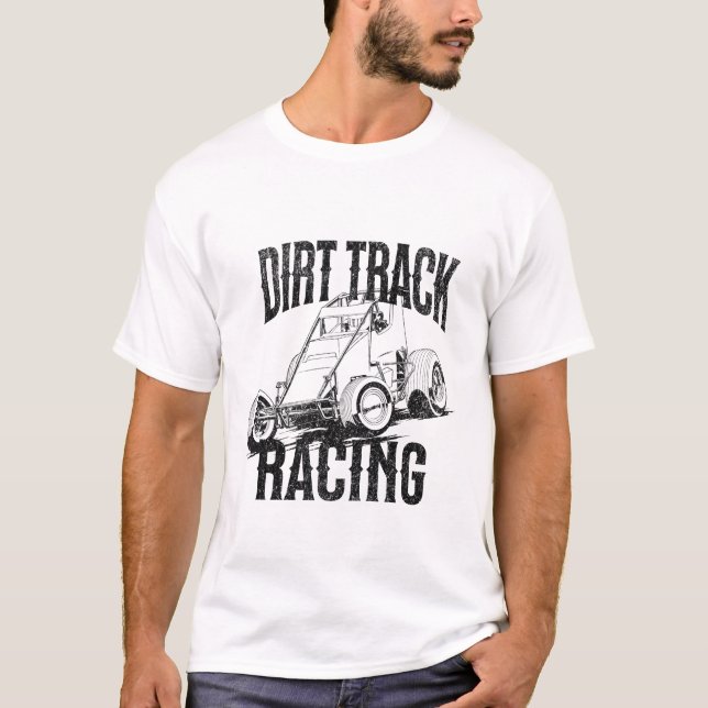 DTR-Sprint Car T Shirt-White T-Shirt (Front)