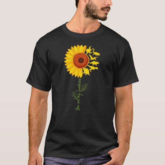 Du bist mein Sonnenschein Sunflower Dinosaur T-Rex T-Shirt (Front)