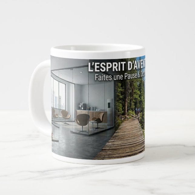 Du bureau à la nature, café géant mup large coffee mug (Front Left)